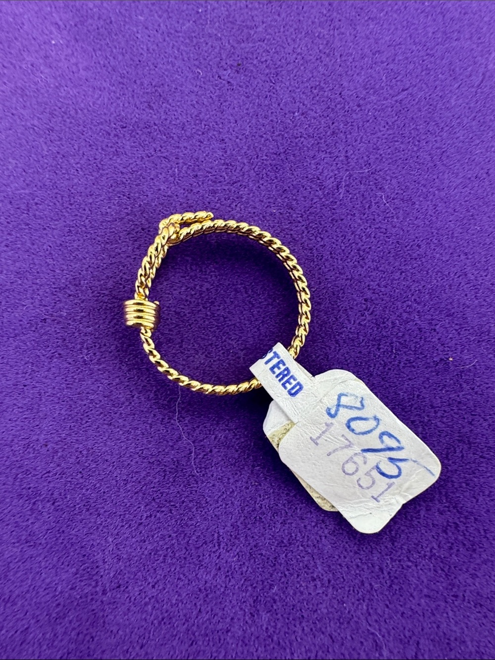💛 Vintage Gold Plated Nautical Rope Knot Ring | Minimalist Stacking NOS - Picture 7 of 7